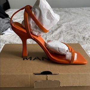 Mango orange sandal heel